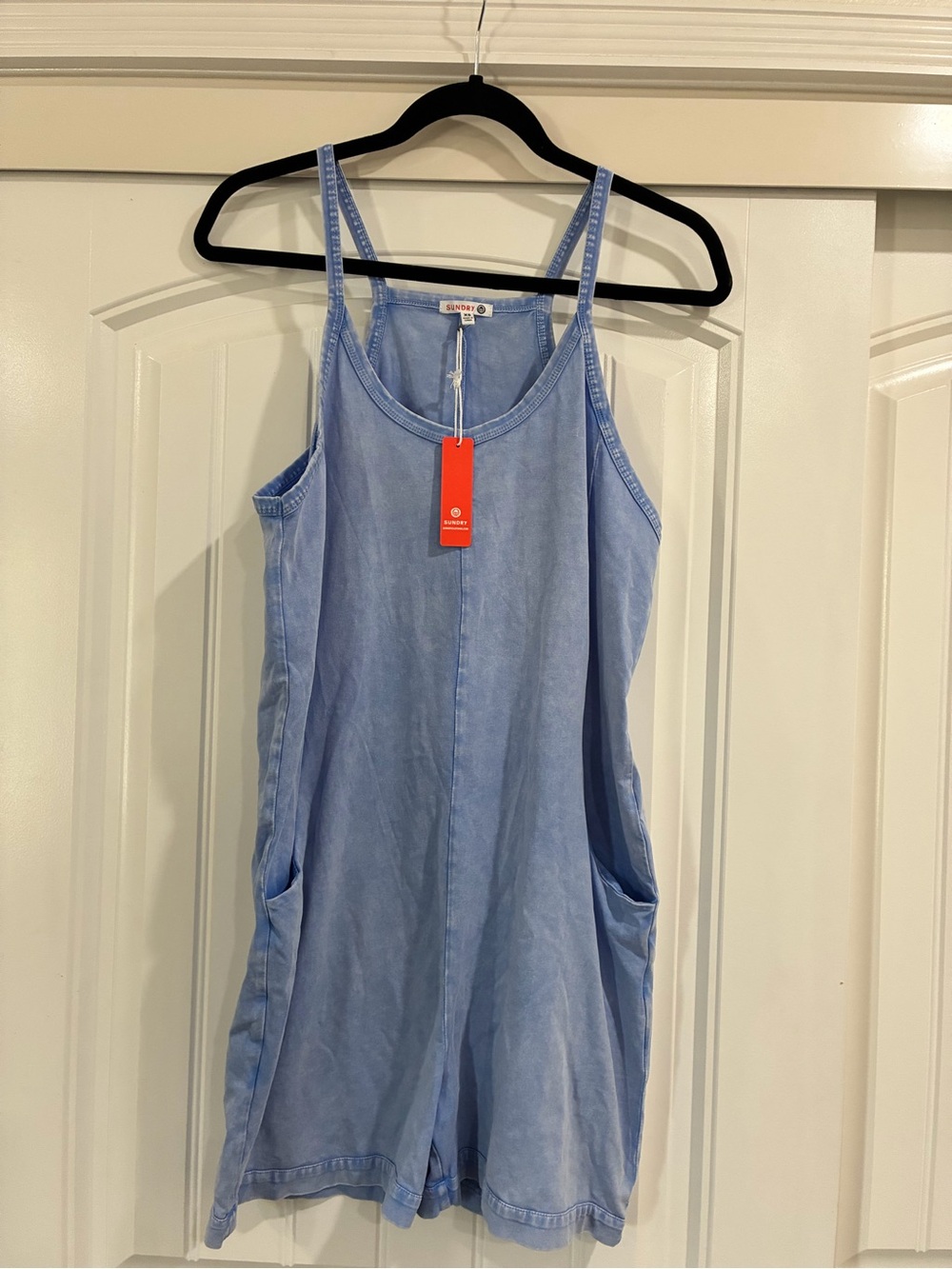 Sundry Light Blue Harem Romper with Pockets NWT size XS